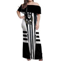 Personalized Collingwood Magpies Off Shoulder Maxi Dress Modern Geometric Sports Graphic Style