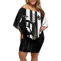 Personalized Collingwood Magpies Off Shoulder Short Dress Modern Geometric Sports Graphic Style