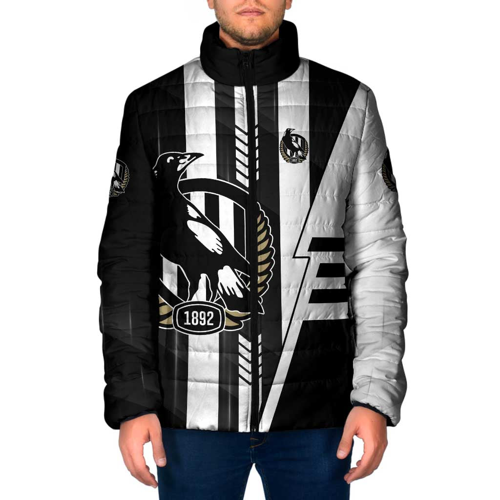 Personalized Collingwood Magpies Padded Jacket Modern Geometric Sports Graphic Style