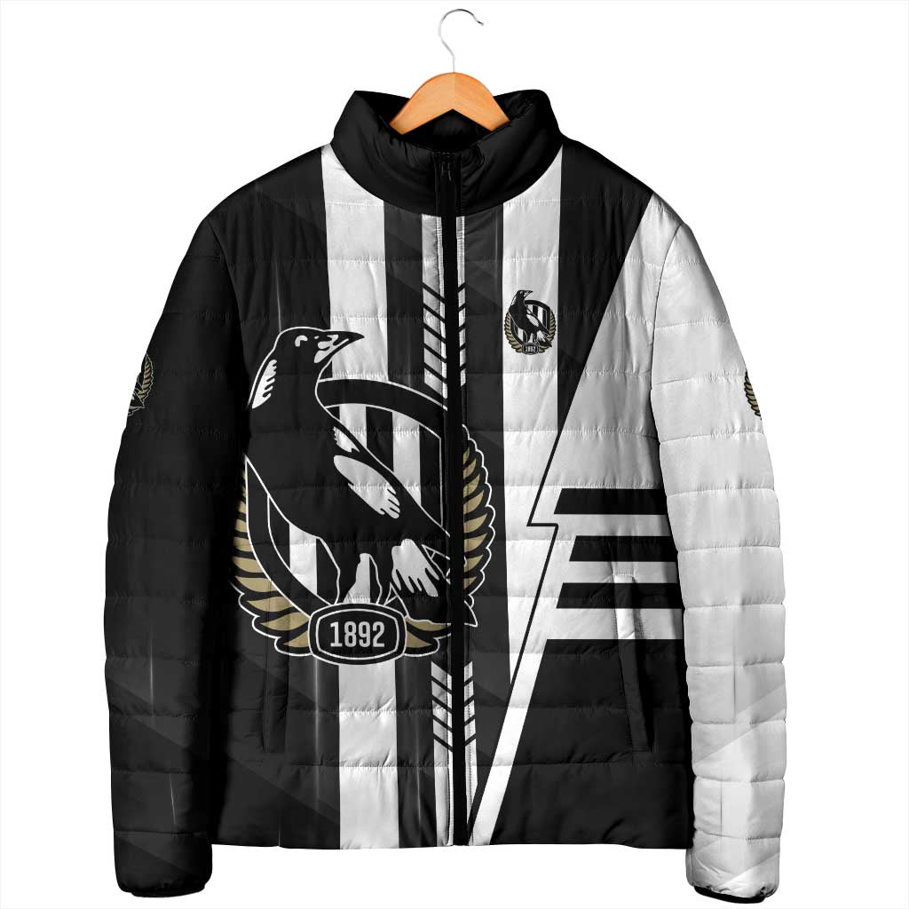 Personalized Collingwood Magpies Padded Jacket Modern Geometric Sports Graphic Style