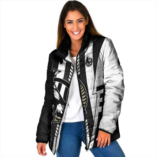 Personalized Collingwood Magpies Padded Jacket Modern Geometric Sports Graphic Style