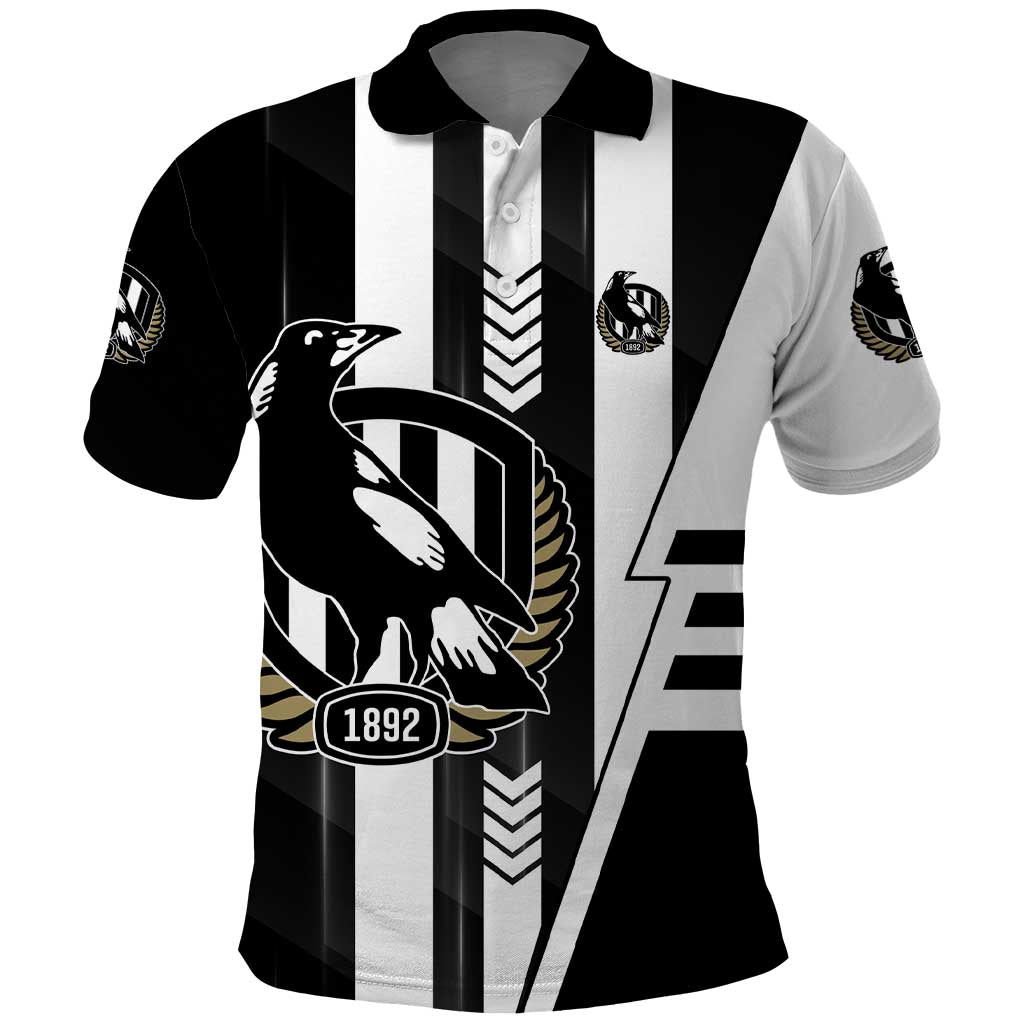 Personalized Collingwood Magpies Polo Shirt Modern Geometric Sports Graphic Style