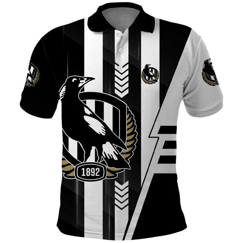 Personalized Collingwood Magpies Polo Shirt Modern Geometric Sports Graphic Style