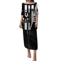 Personalized Collingwood Magpies Puletasi Modern Geometric Sports Graphic Style