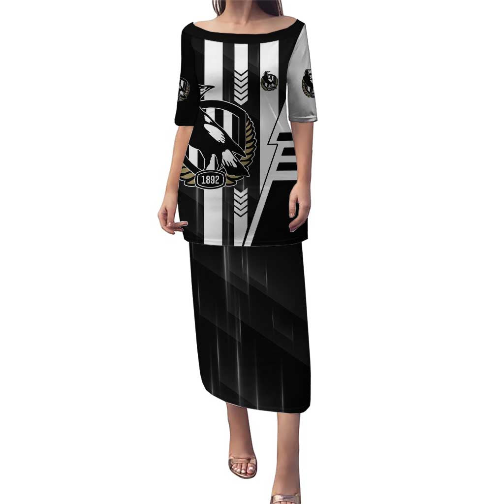 Personalized Collingwood Magpies Puletasi Modern Geometric Sports Graphic Style