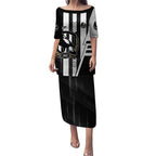 Personalized Collingwood Magpies Puletasi Modern Geometric Sports Graphic Style