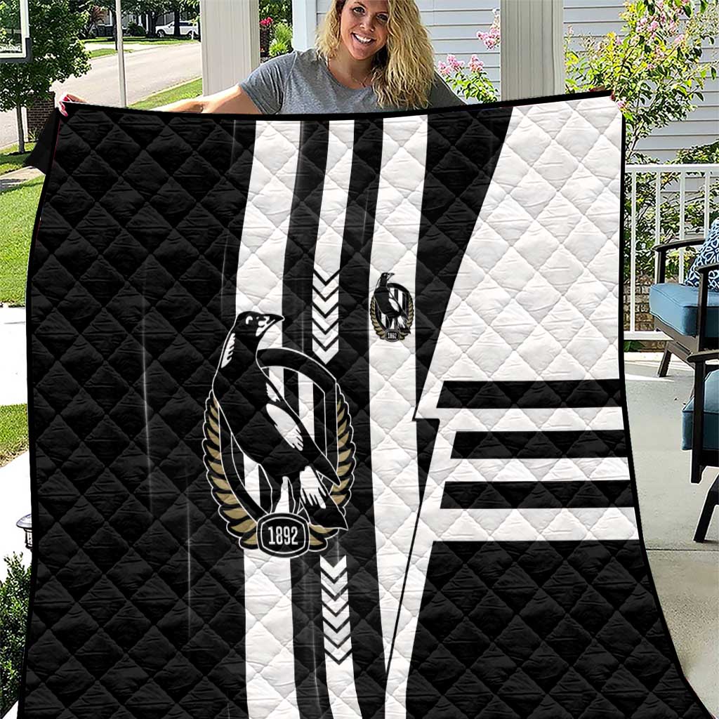 Collingwood Magpies Quilt Modern Geometric Sports Graphic Style