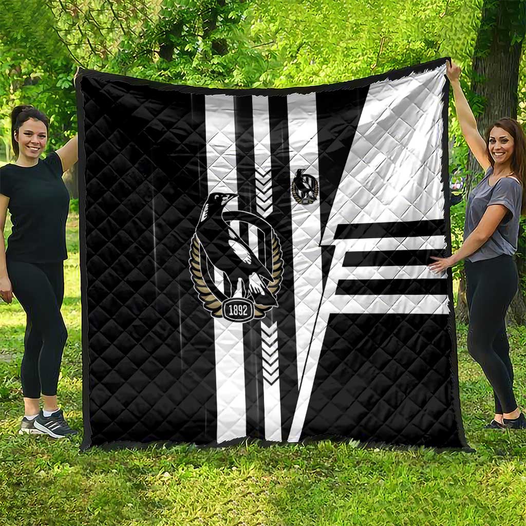Collingwood Magpies Quilt Modern Geometric Sports Graphic Style