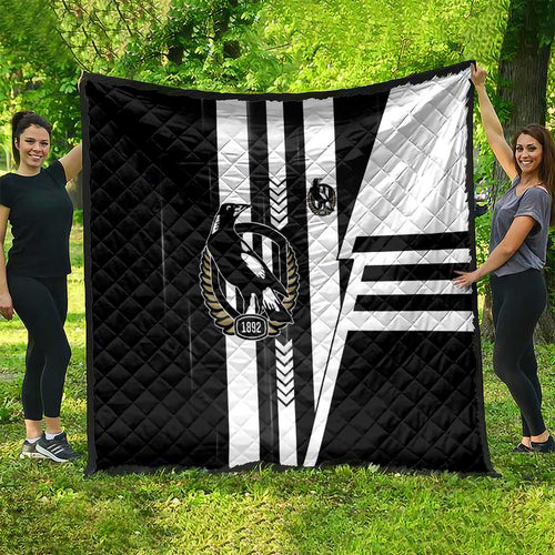 Collingwood Magpies Quilt Modern Geometric Sports Graphic Style