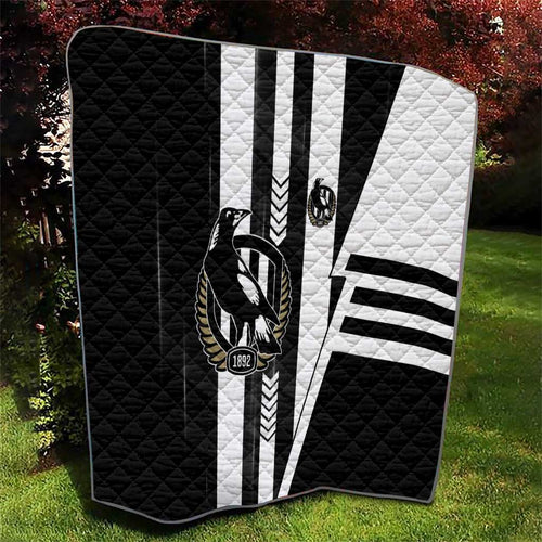Collingwood Magpies Quilt Modern Geometric Sports Graphic Style