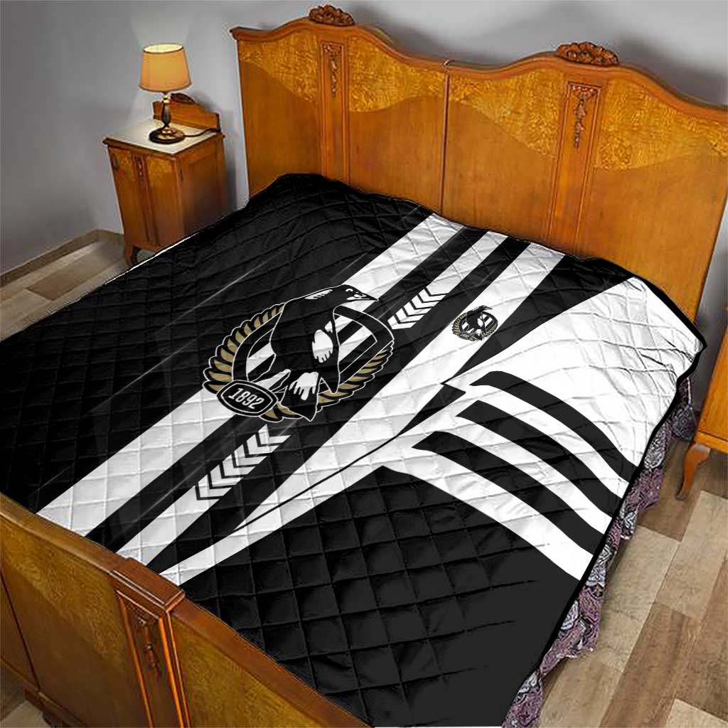 Collingwood Magpies Quilt Modern Geometric Sports Graphic Style