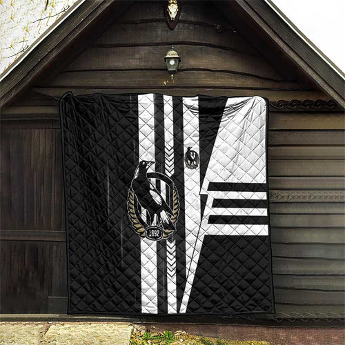 Collingwood Magpies Quilt Modern Geometric Sports Graphic Style