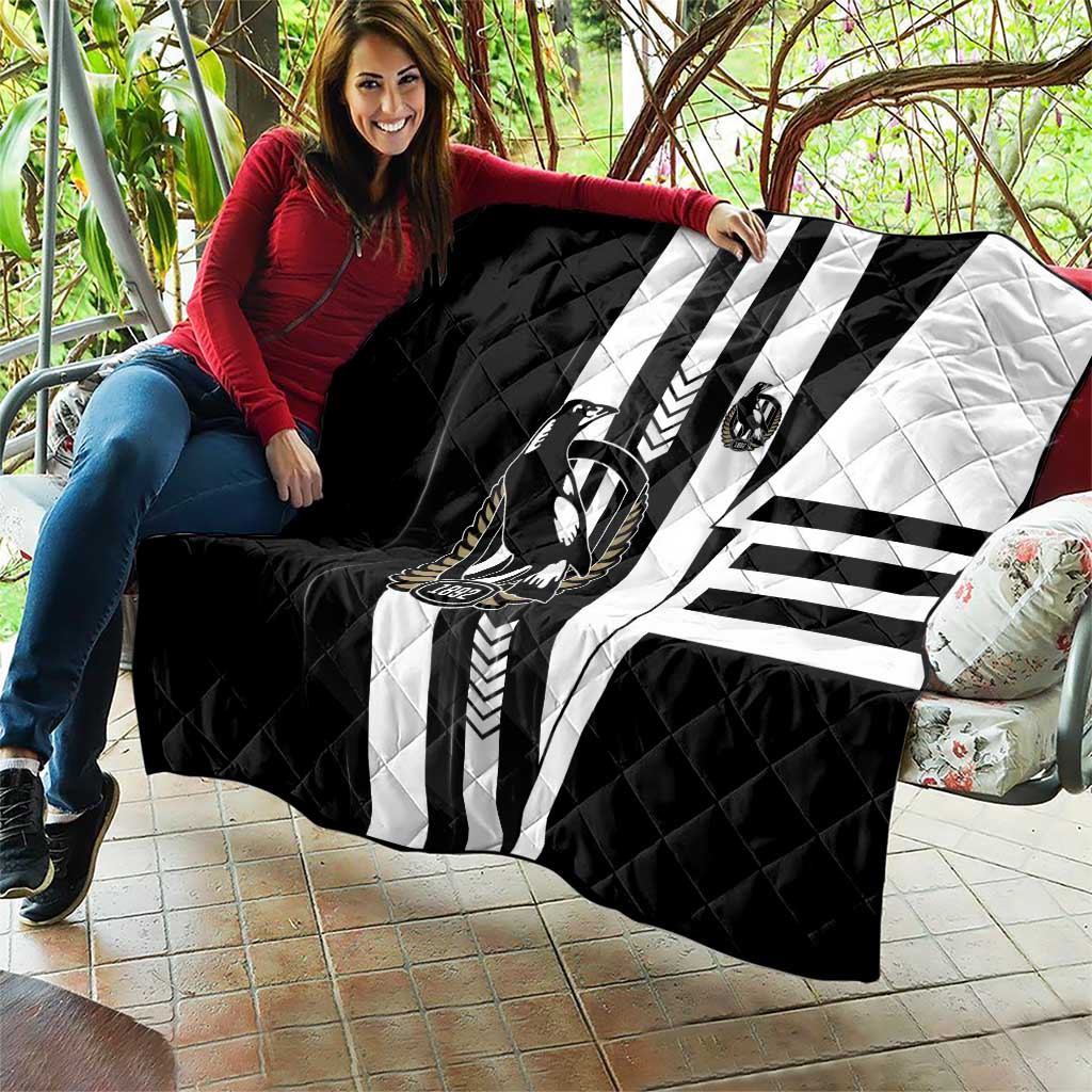 Collingwood Magpies Quilt Modern Geometric Sports Graphic Style