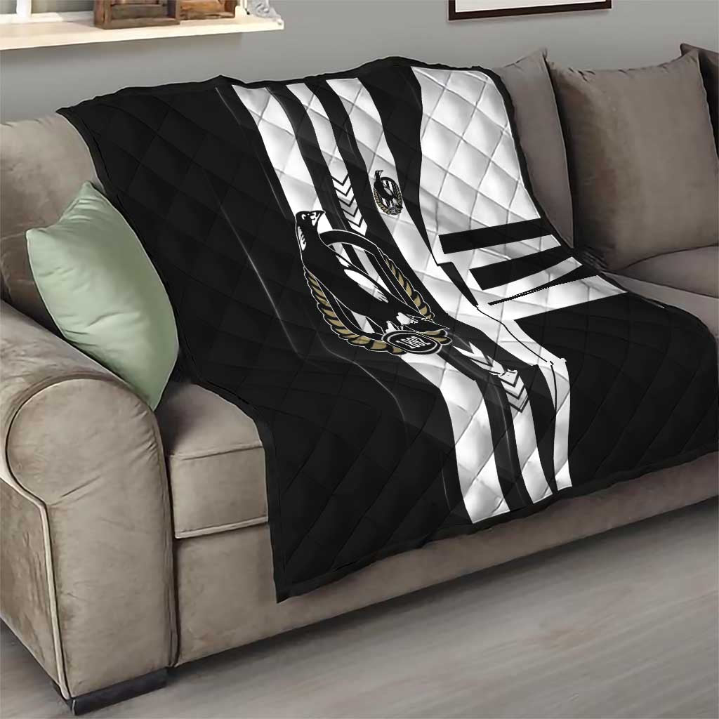 Collingwood Magpies Quilt Modern Geometric Sports Graphic Style