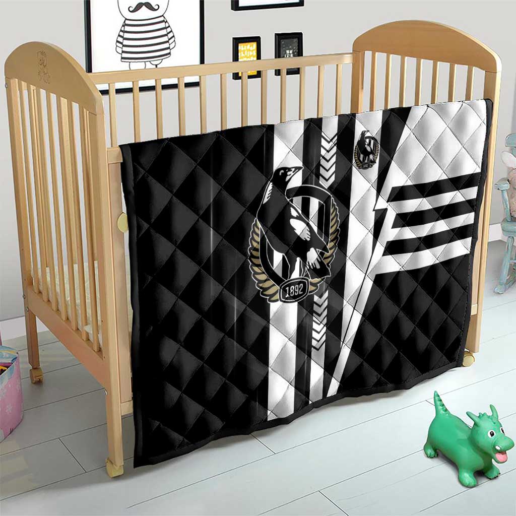 Collingwood Magpies Quilt Modern Geometric Sports Graphic Style