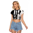 Personalized Collingwood Magpies Raglan Cropped T Shirt Modern Geometric Sports Graphic Style