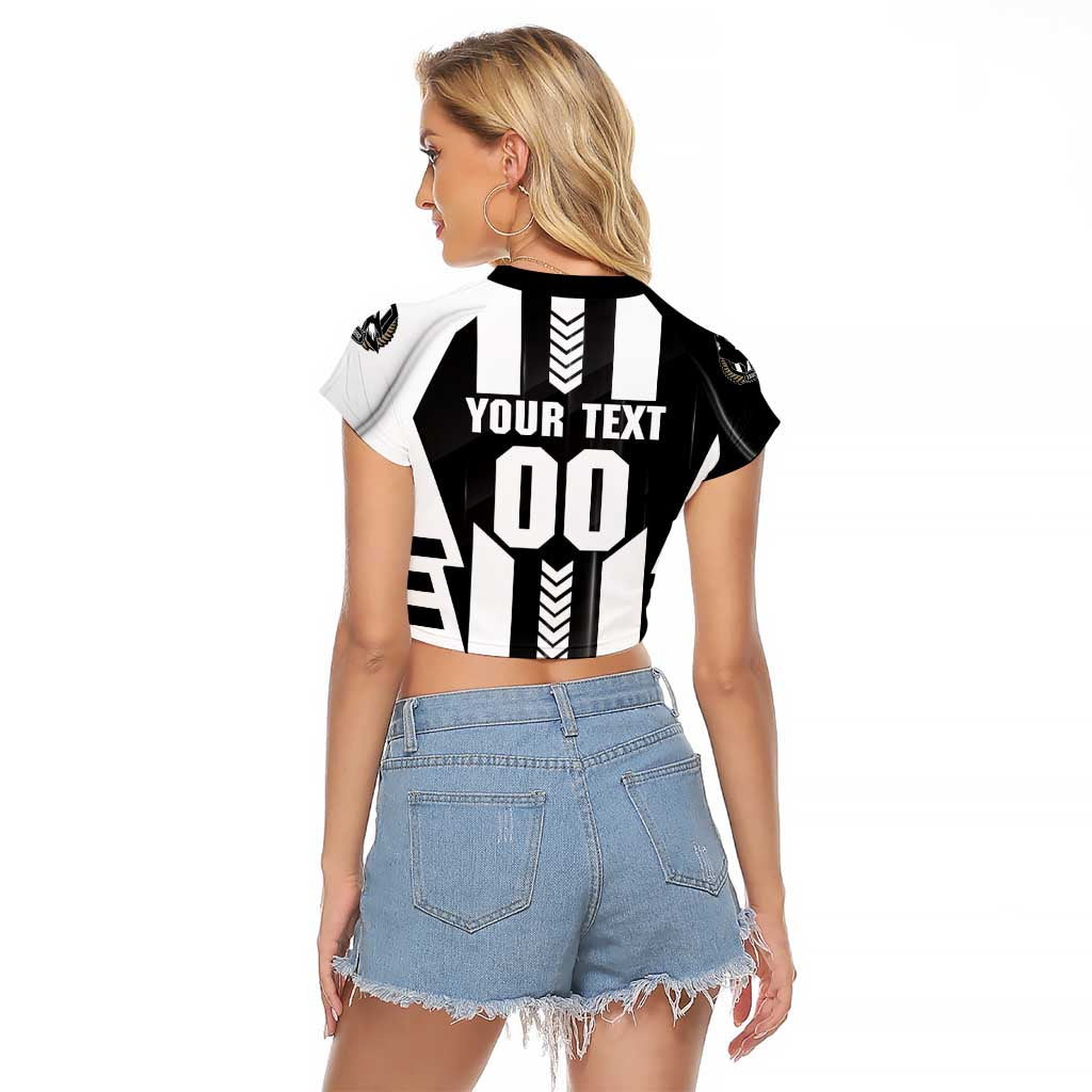 Personalized Collingwood Magpies Raglan Cropped T Shirt Modern Geometric Sports Graphic Style