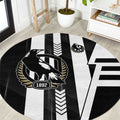 Collingwood Magpies Round Carpet Modern Geometric Sports Graphic Style