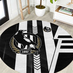 Collingwood Magpies Round Carpet Modern Geometric Sports Graphic Style
