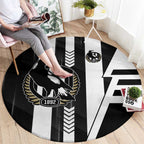 Collingwood Magpies Round Carpet Modern Geometric Sports Graphic Style