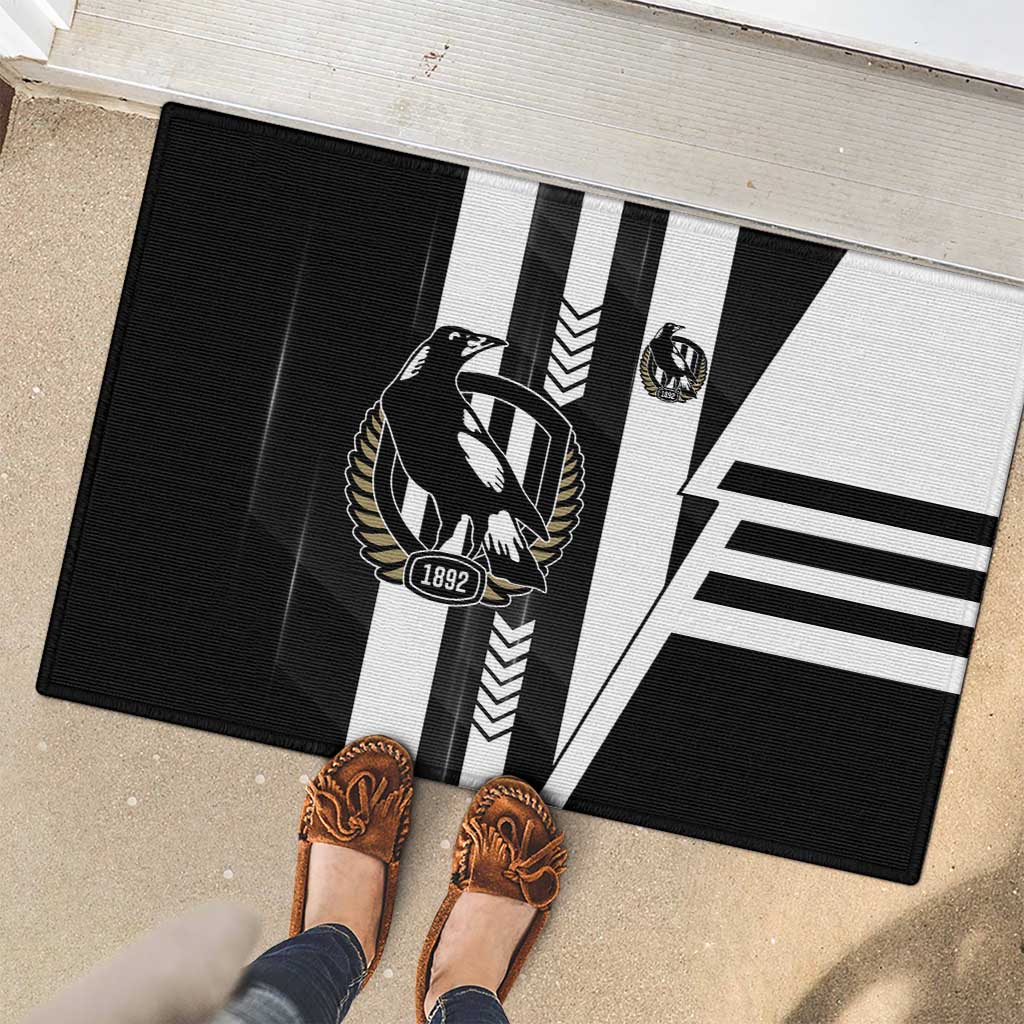 Collingwood Magpies Rubber Doormat Modern Geometric Sports Graphic Style