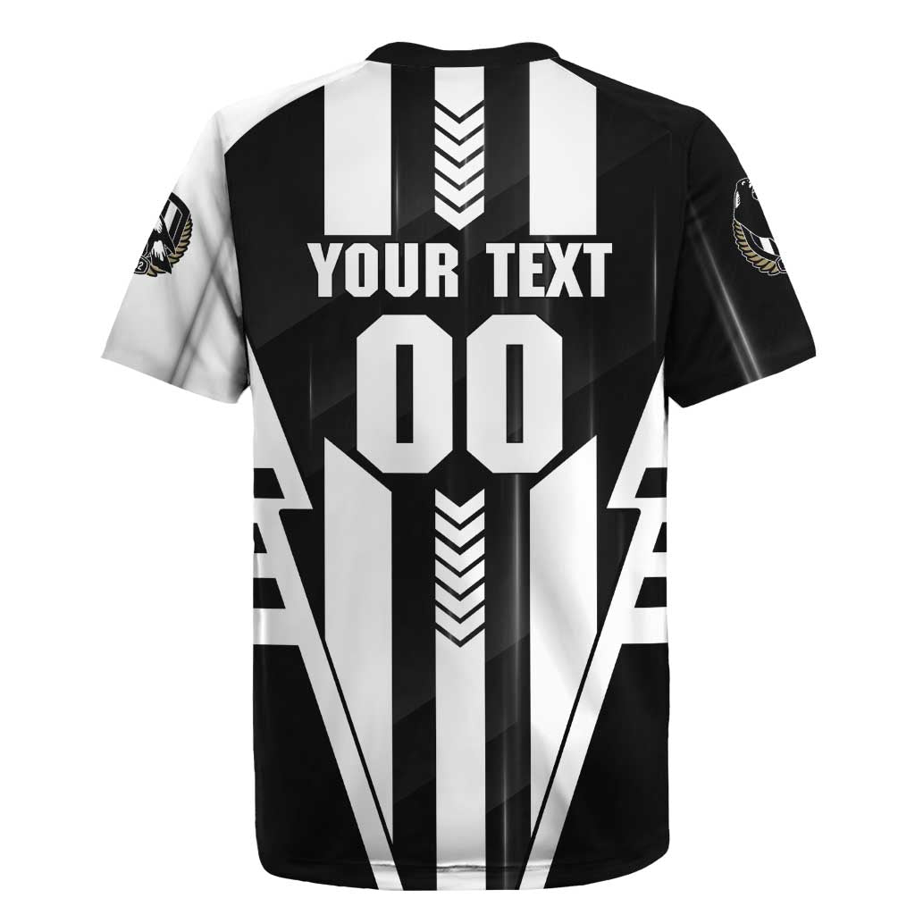 Personalized Collingwood Magpies Rugby Jersey Modern Geometric Sports Graphic Style