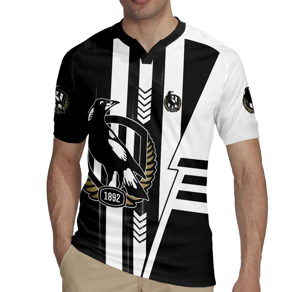 Personalized Collingwood Magpies Rugby Jersey Modern Geometric Sports Graphic Style