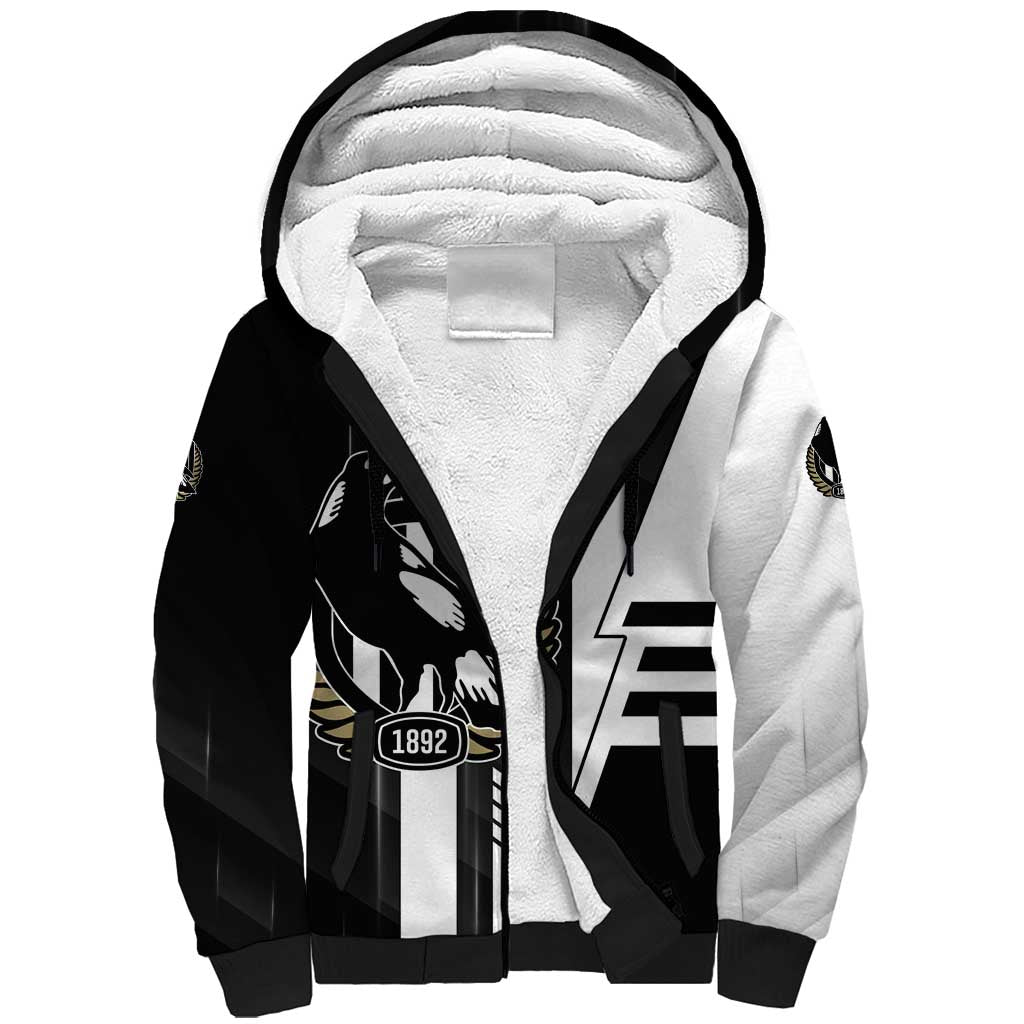 Personalized Collingwood Magpies Sherpa Hoodie Modern Geometric Sports Graphic Style