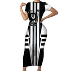 Personalized Collingwood Magpies Short Sleeve Bodycon Dress Modern Geometric Sports Graphic Style