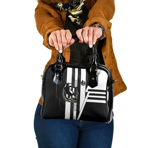 Collingwood Magpies Shoulder Handbag Modern Geometric Sports Graphic Style