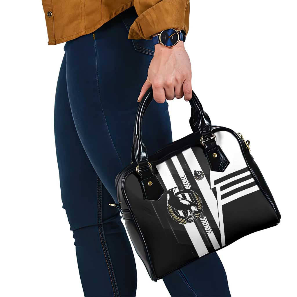 Collingwood Magpies Shoulder Handbag Modern Geometric Sports Graphic Style