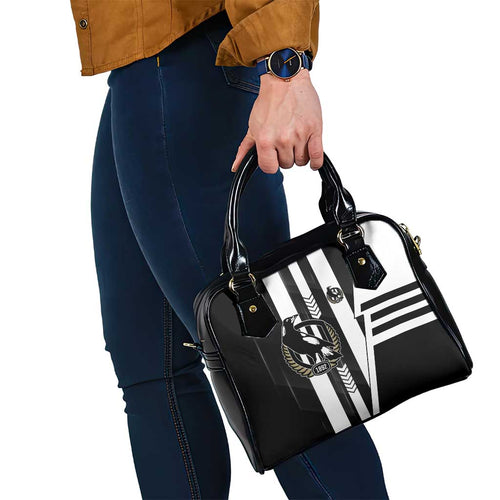 Collingwood Magpies Shoulder Handbag Modern Geometric Sports Graphic Style