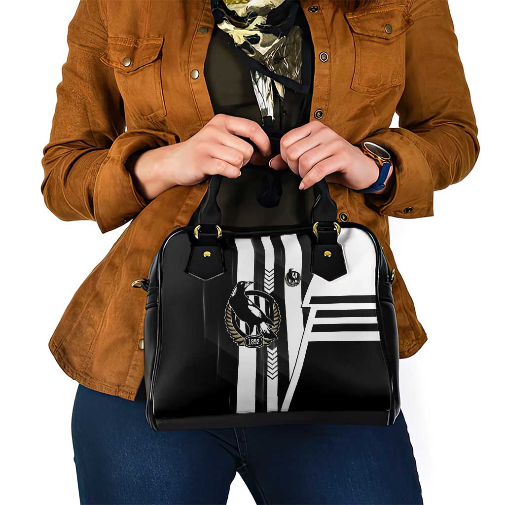 Collingwood Magpies Shoulder Handbag Modern Geometric Sports Graphic Style