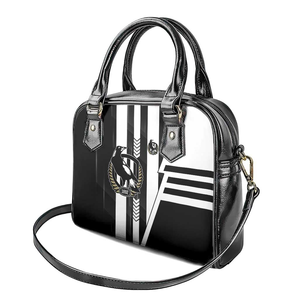 Collingwood Magpies Shoulder Handbag Modern Geometric Sports Graphic Style