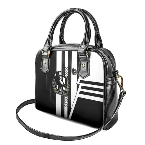 Collingwood Magpies Shoulder Handbag Modern Geometric Sports Graphic Style
