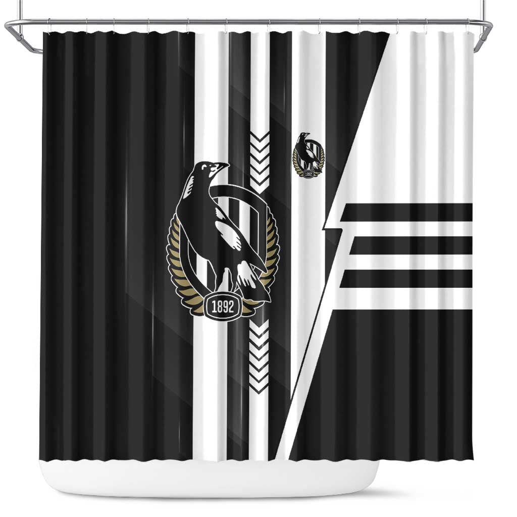 Collingwood Magpies Shower Curtain Modern Geometric Sports Graphic Style