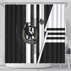 Collingwood Magpies Shower Curtain Modern Geometric Sports Graphic Style