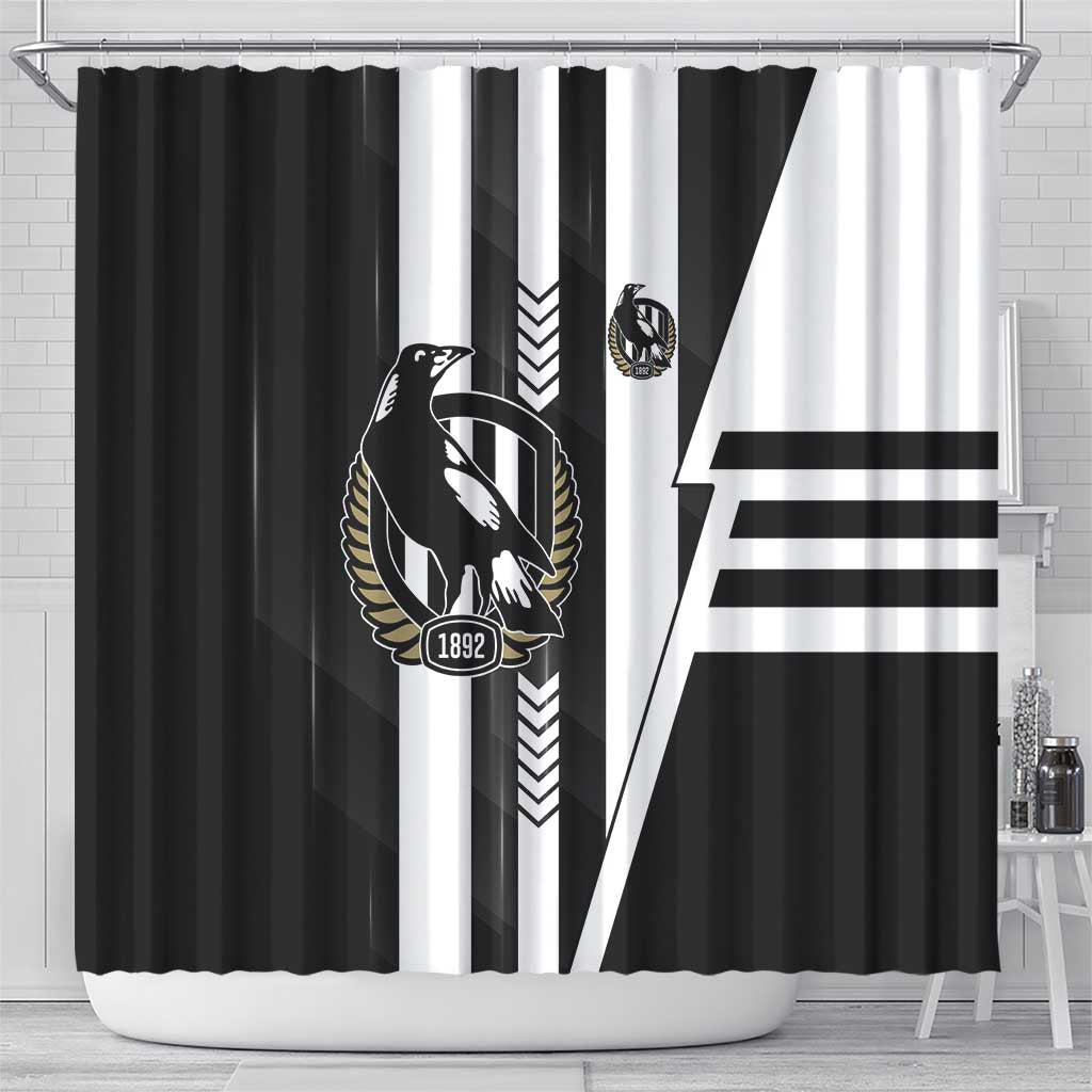 Collingwood Magpies Shower Curtain Modern Geometric Sports Graphic Style