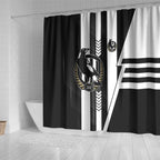 Collingwood Magpies Shower Curtain Modern Geometric Sports Graphic Style