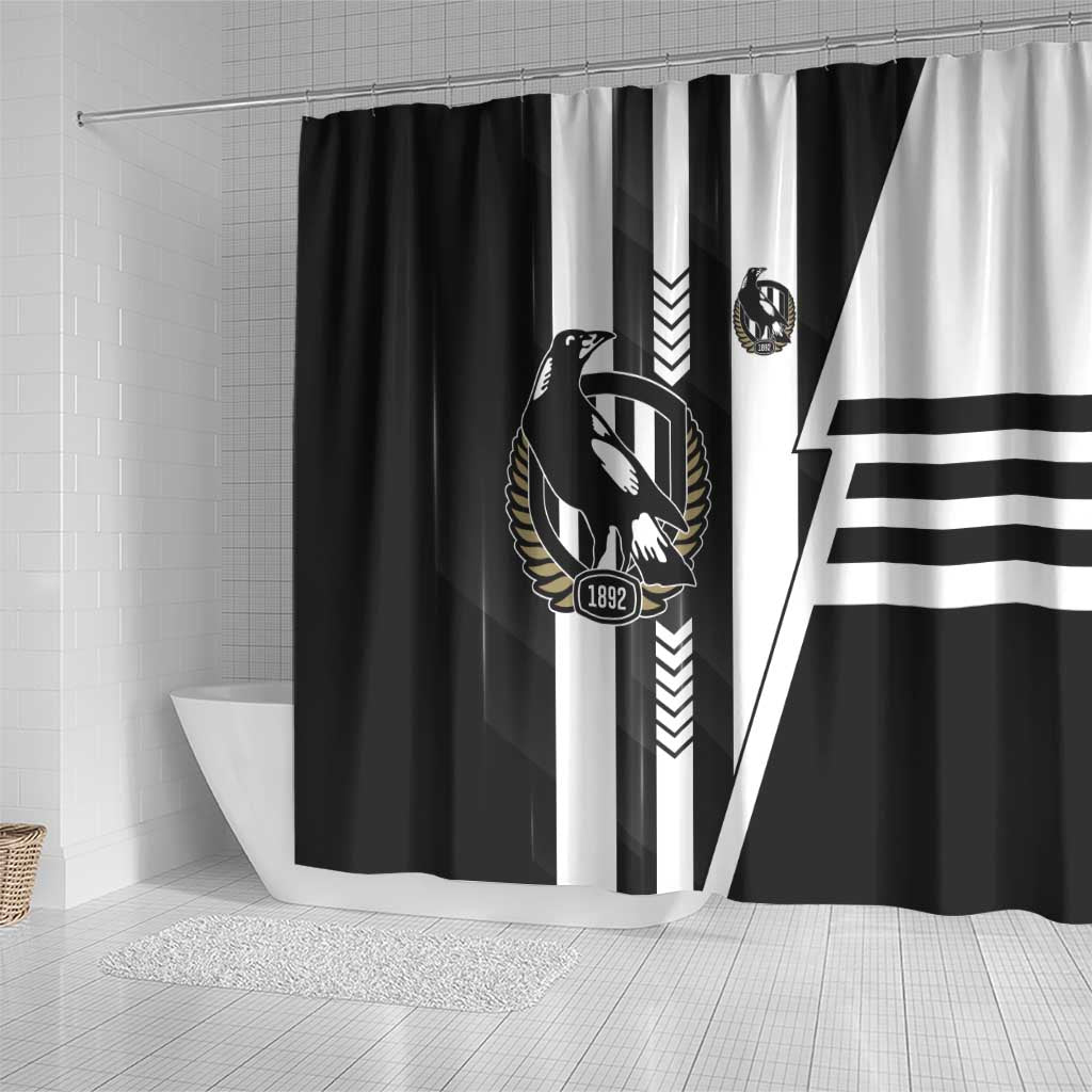 Collingwood Magpies Shower Curtain Modern Geometric Sports Graphic Style