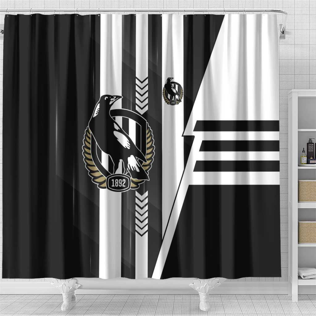 Collingwood Magpies Shower Curtain Modern Geometric Sports Graphic Style