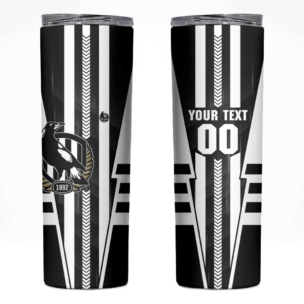 Personalized Collingwood Magpies Skinny Tumbler Modern Geometric Sports Graphic Style
