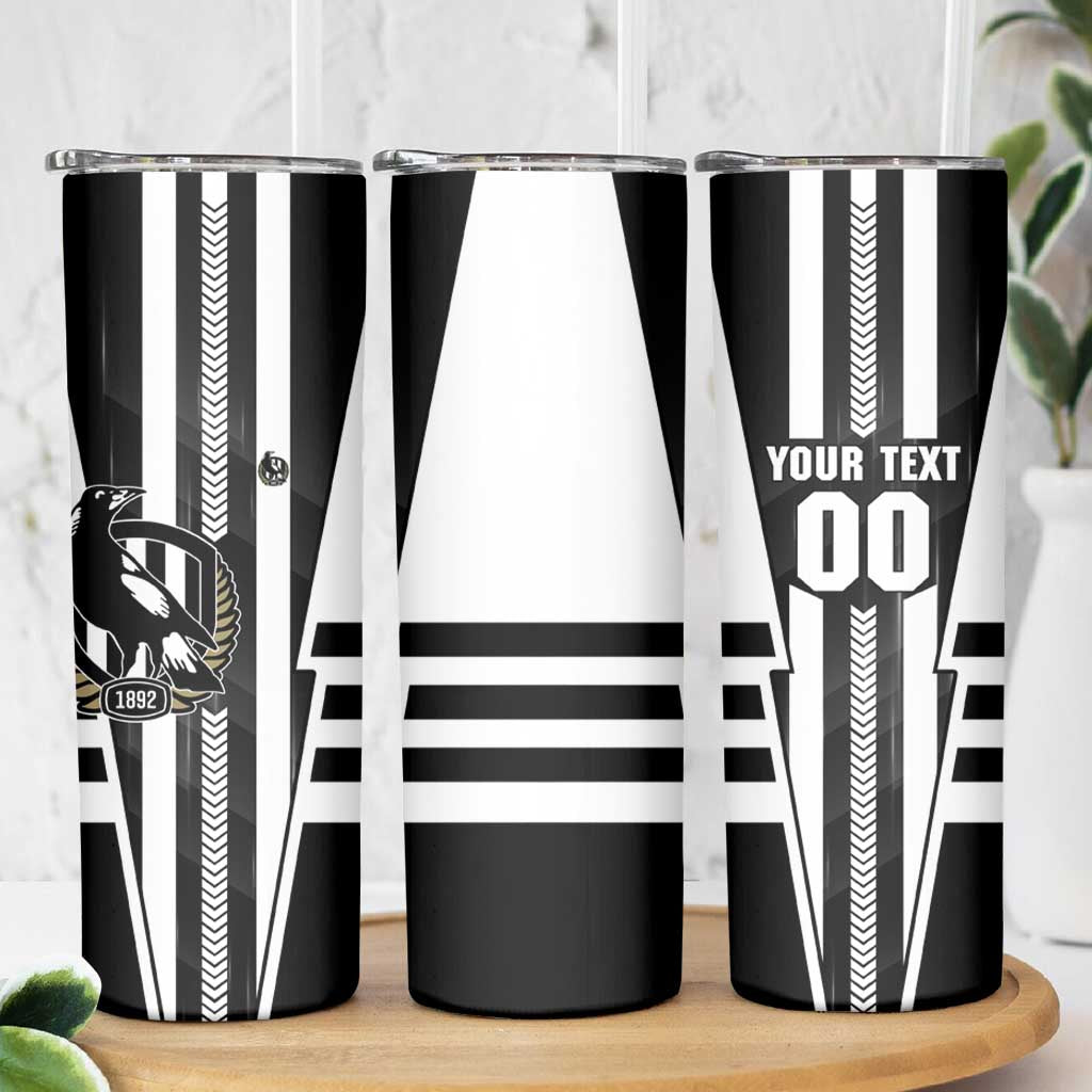 Personalized Collingwood Magpies Skinny Tumbler Modern Geometric Sports Graphic Style