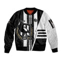 Personalized Collingwood Magpies Sleeve Zip Bomber Jacket Modern Geometric Sports Graphic Style