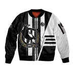 Personalized Collingwood Magpies Sleeve Zip Bomber Jacket Modern Geometric Sports Graphic Style