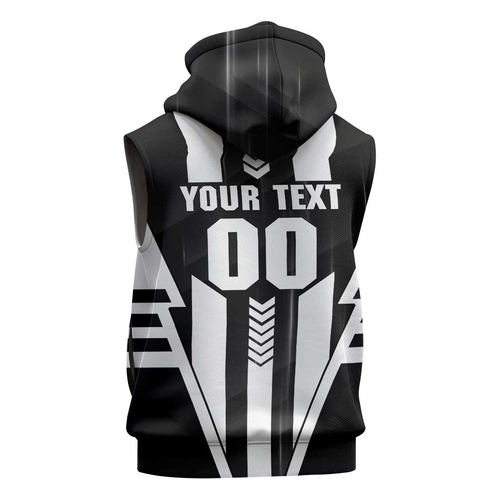 Personalized Collingwood Magpies Sleeveless Hoodie Modern Geometric Sports Graphic Style