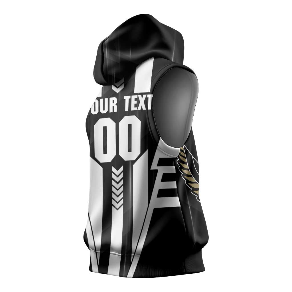 Personalized Collingwood Magpies Sleeveless Hoodie Modern Geometric Sports Graphic Style