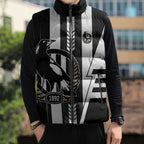 Personalized Collingwood Magpies Sleeveless Puffer Jacket Modern Geometric Sports Graphic Style