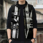 Personalized Collingwood Magpies Sleeveless Puffer Jacket Modern Geometric Sports Graphic Style