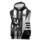 Personalized Collingwood Magpies Sleeveless Zip Hoodie Modern Geometric Sports Graphic Style
